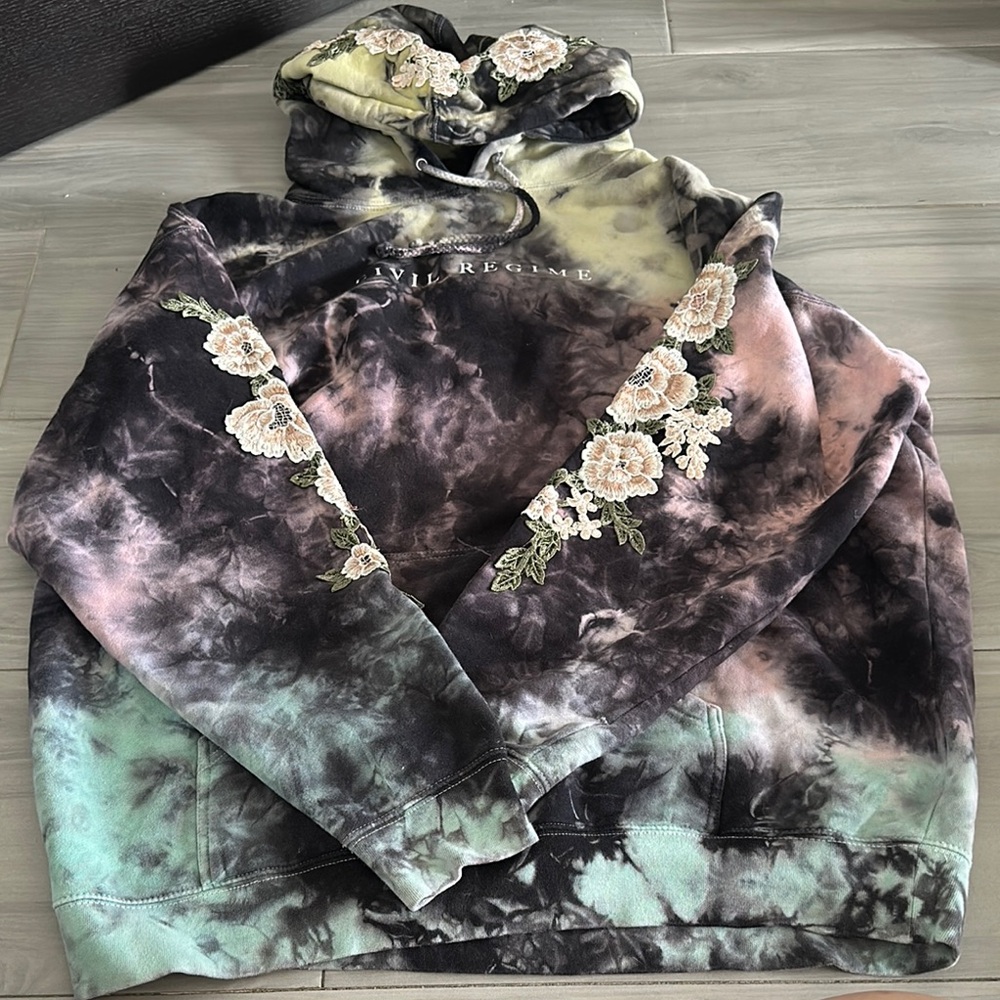 Civil Regime Tie-Dye Floral Hoodie